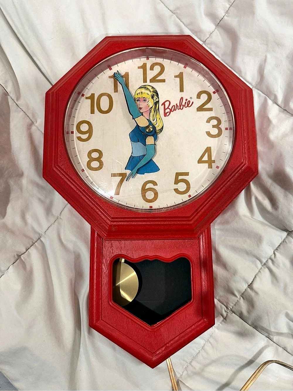 Barbie twist and turn Wall Clock Rare working condition (chord in tact and plugs